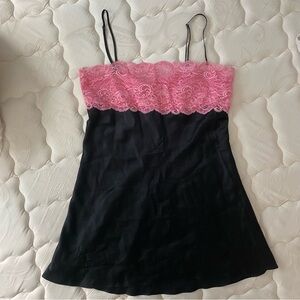 Luxury “Bijoux” lace-trimmed silk chemise by Christine Lingerie size M